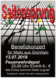 Wir veranstalten zuammen mit der FFW Grünhain am 13.07.18 im Grünhainer Feuerwehrdepot einen Benefiz- Konzert/Tanzabend. Alle Erlöse kommen dem kleinen Mailo aus Grünhain zugute, der unter dem sehr seltenen cask- syndrom leidet und dringend ein größeres Auto für seinen Transport in Kliniken usw. benötigt, welches nur aus Spendengeldern finanziert werden kann. 6,- € für einen guten Zweck, direkt und konkret.